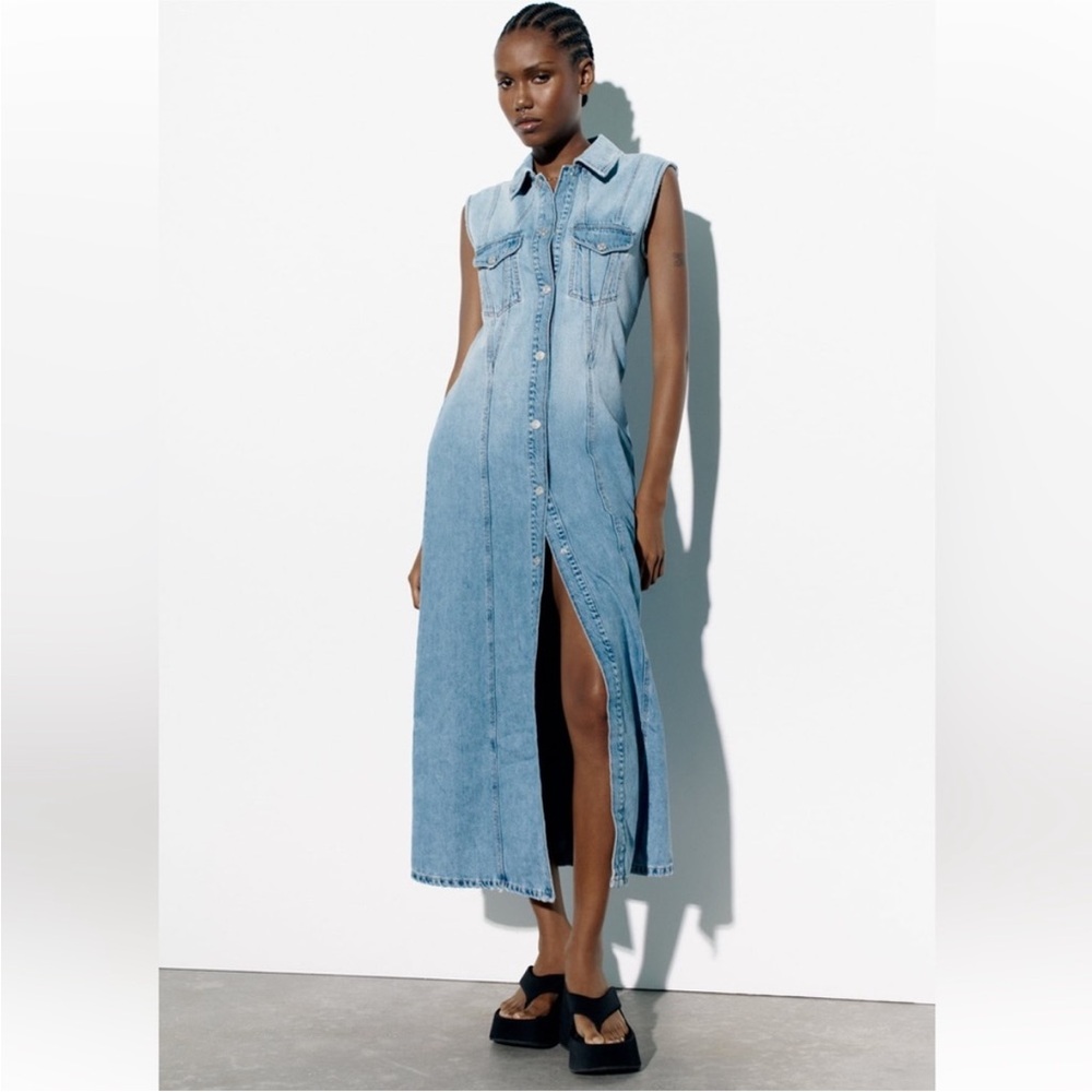 Zara bloggers favorite denim maxi dress-small